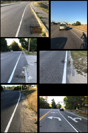 Montage of photos showing roadway on which John was riding.