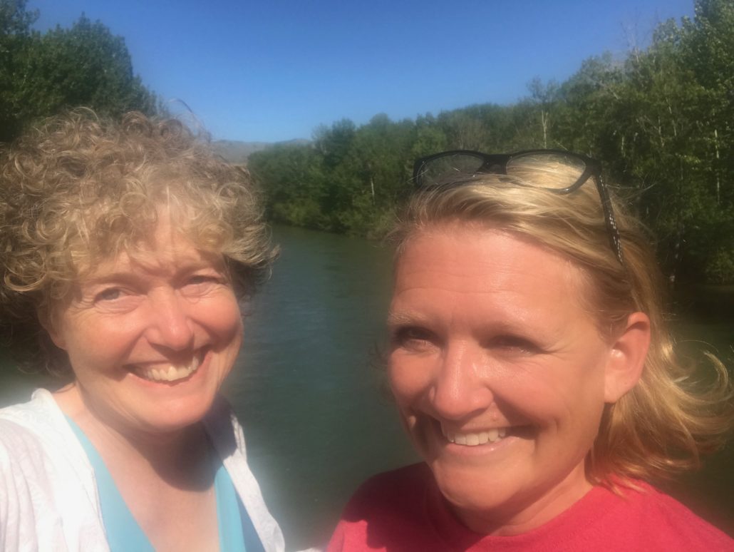 Karen Karabell and Lisa Brady on Boise River Greenbelt