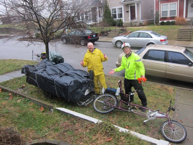 sofa hauled by bike