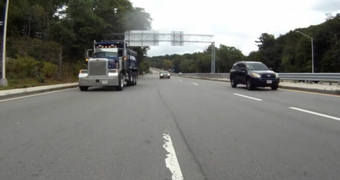 Truck entering off-ramp from Route 9