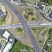 Route 9-Interstate 95 interchanges: overhead view