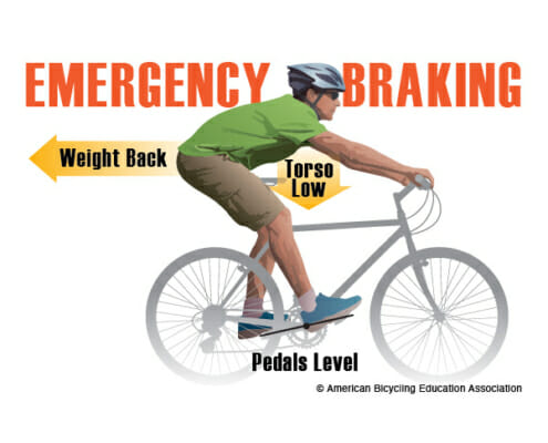 emergency braking, shiftingweight back