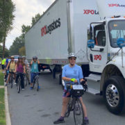 Cyclists in truck blind area