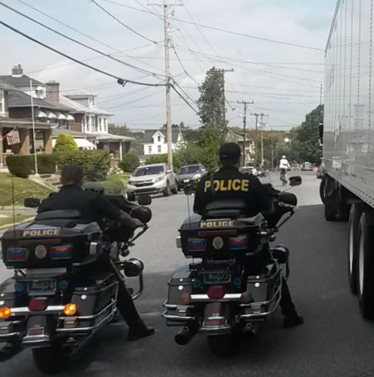 Bethlehem police on motorcycles