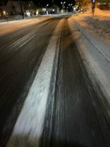 Arterial road in winter