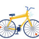 A stylized image of a bicycle