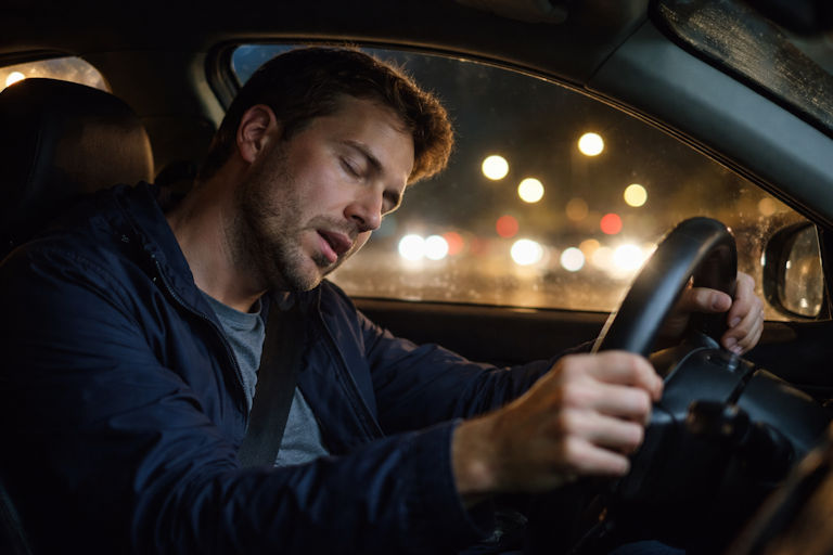 Drowsy driver at night