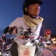 Pamela Murray at the start of a group ride